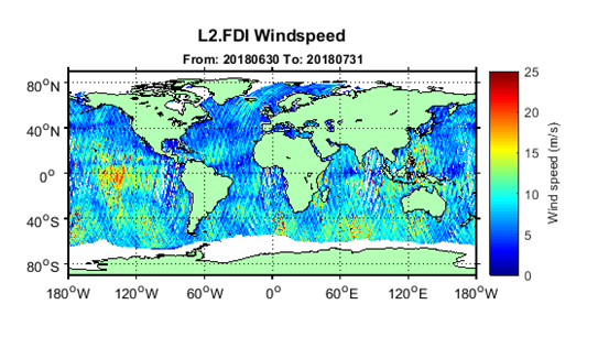 July 2018 Global Wind Speed Map from <a href="http://www.merrbys.co.uk" target="_blank">www.merrbys.co.uk</a> the dominance of settled conditions around the UK is reflected in low wind speed values for July (blue colours), whereas parts of the Southern and Pacific Oceans showed much higher values.   Monthly maps of wind speed over the oceans can be obtained from <a href="http://www.merrbys.co.uk/l2-windspeed-monthly-maps" target="_blank">www.merrbys.co.uk/l2-windspeed-monthly-maps</a>