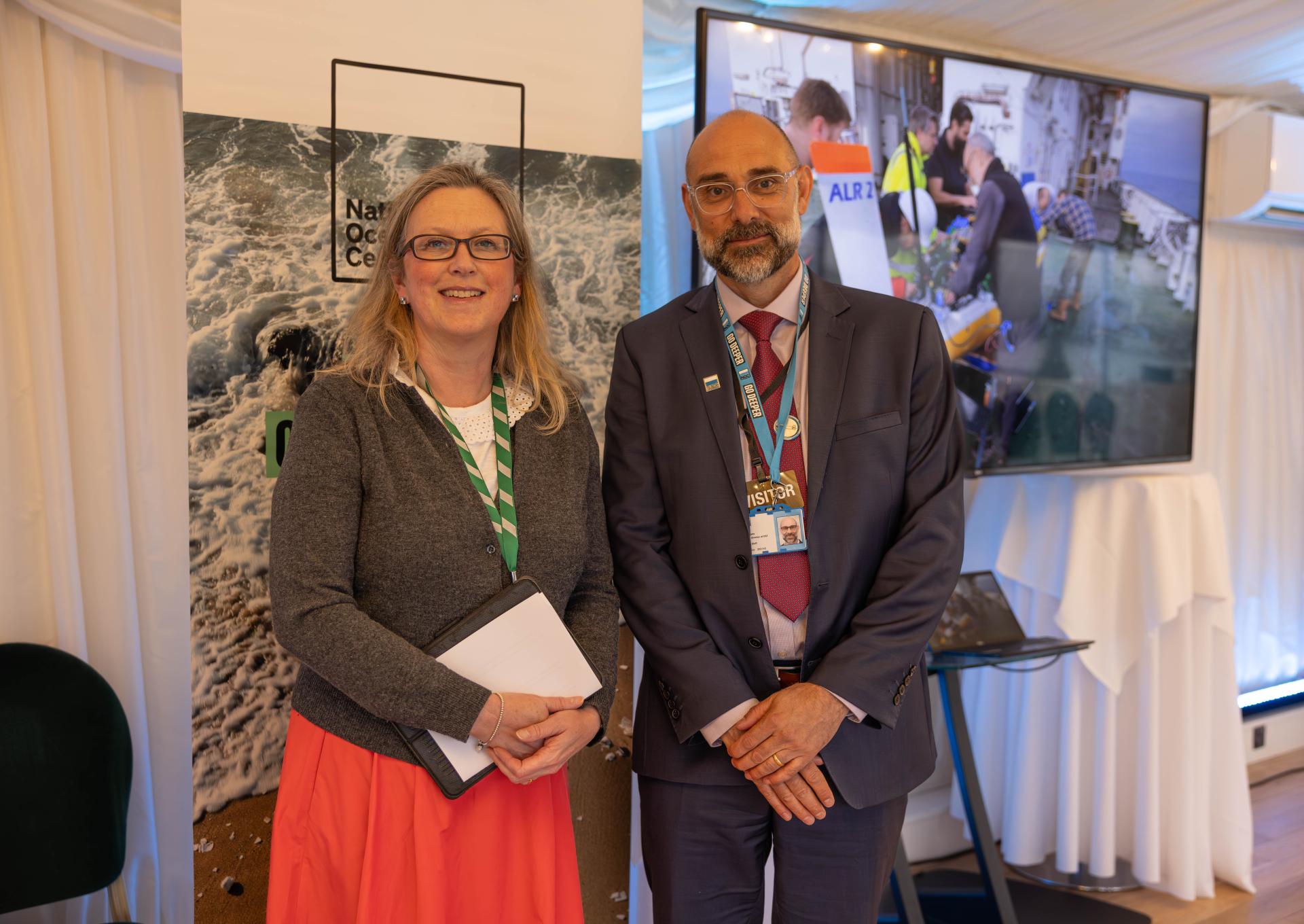 Chair of the All-Party Parliamentary Group (APPG) for the Ocean, Sally-Ann Hart MP and NOC CEO Dr John Siddorn