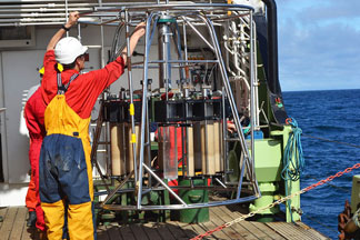 The megacorer on deck