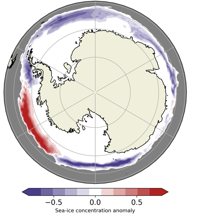 Declining Antarctic Sea-ice from the NOC Near Present Day NEMO ocean model simulation