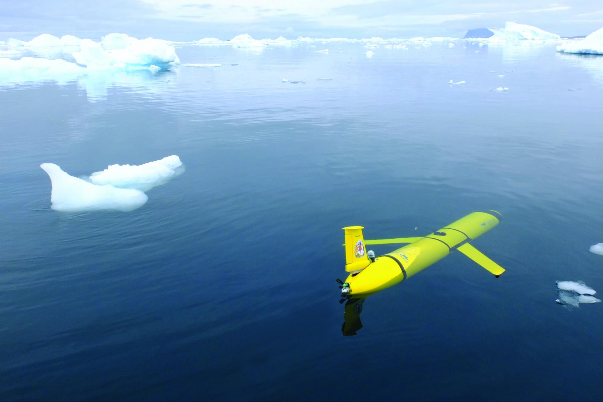A glider starts a mission in Antarctic waters