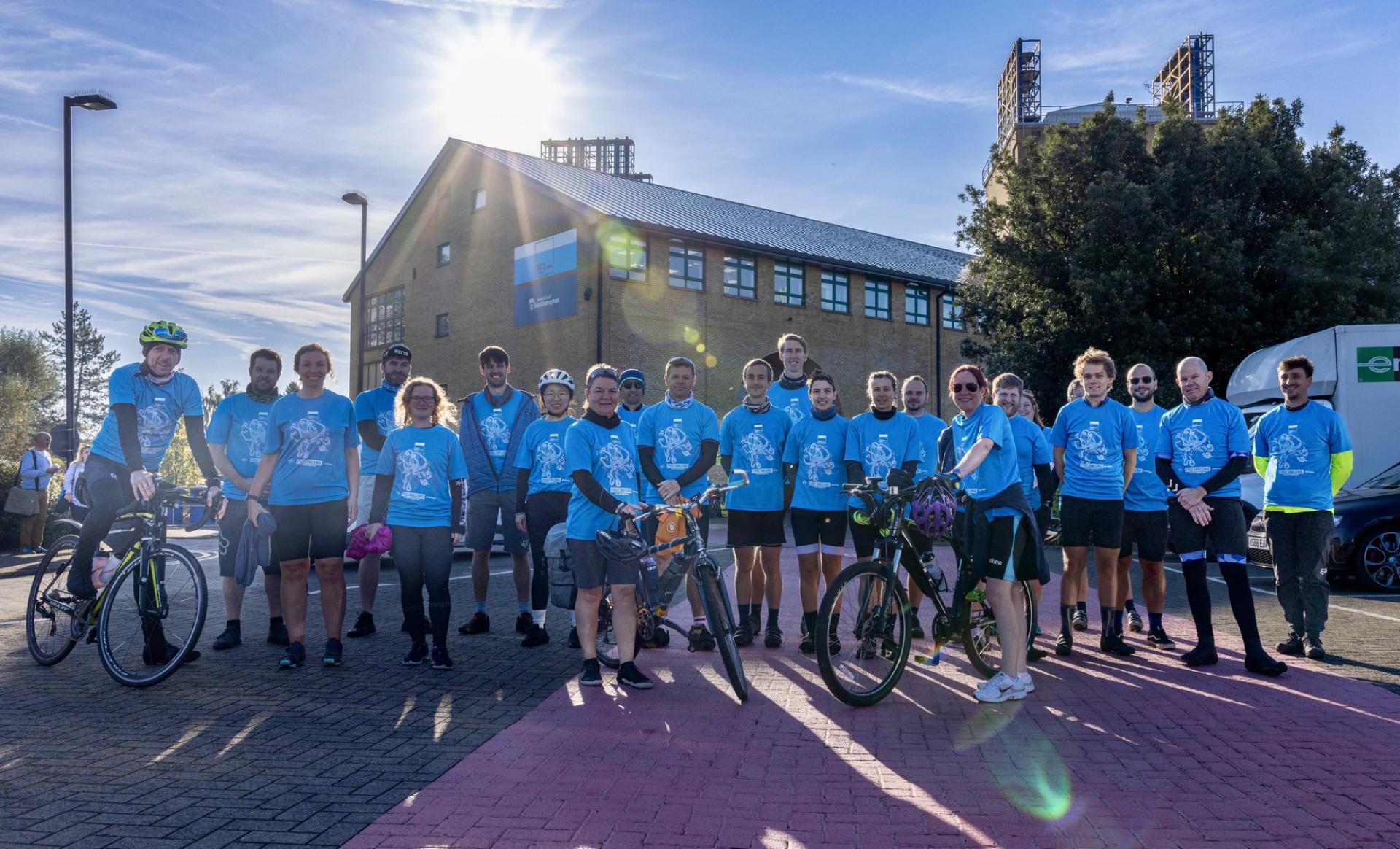 Cyclists set off from Southampton