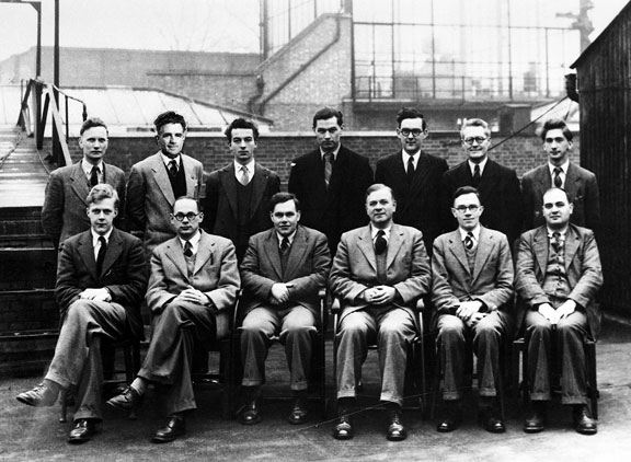 Group W scientists ca 1950, Sir George Deacon FRS 3rd from right, front row