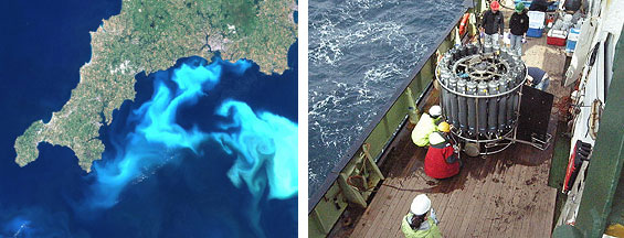 Satellite image, and CTD after deployment