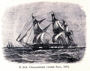 HMS Challenger under sail HMS Challenger under sail