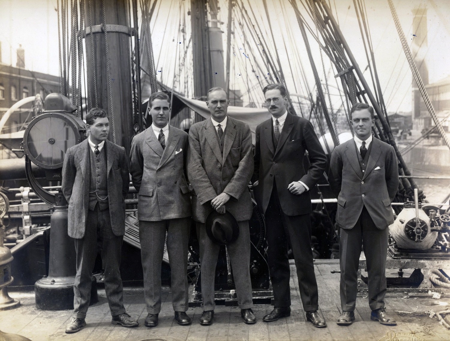 Five scientists of the RRS Discovery (1925)