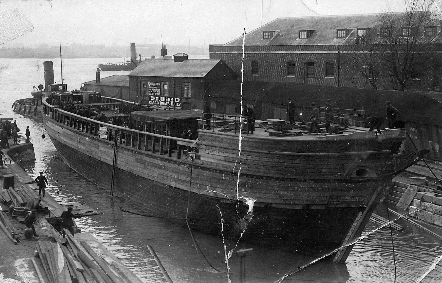 The original ship Discovery undergoing a major refit in Portsmouth