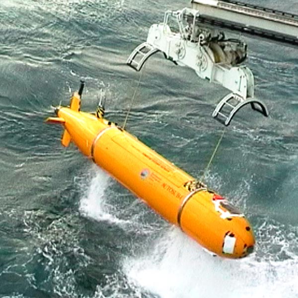 Autosub-2 recovery in the North Sea.