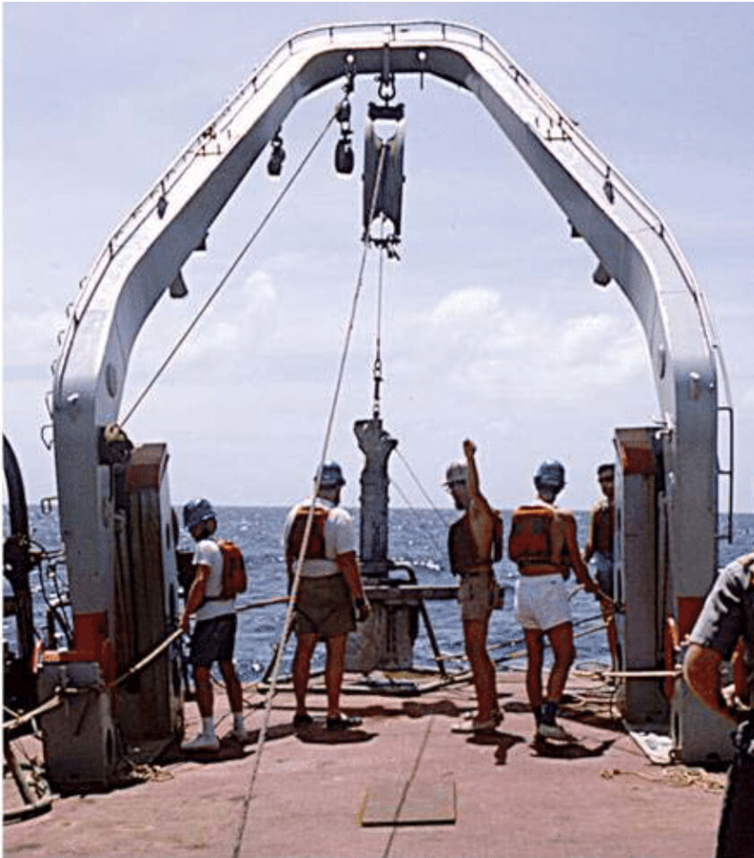 Taking samples in 1975