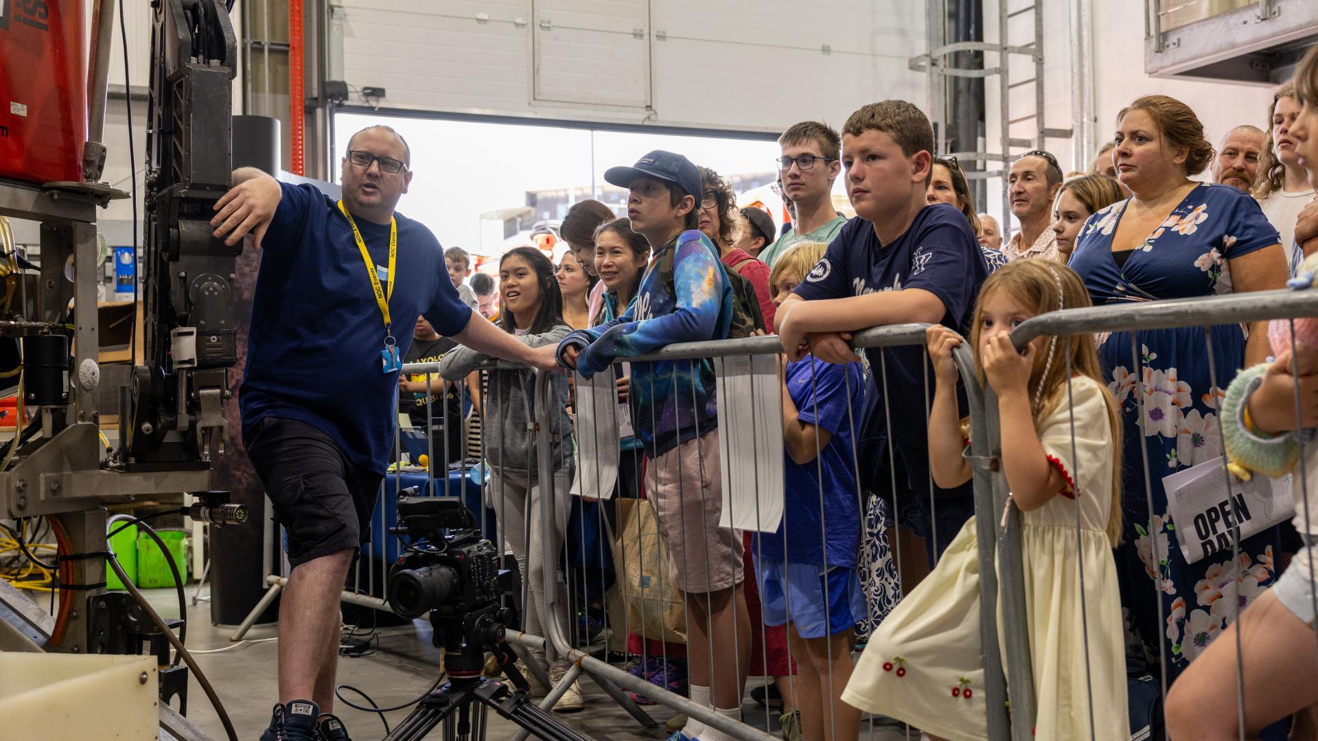 Visitors to NOC attend a talk in the workshops, discovering more about the technology