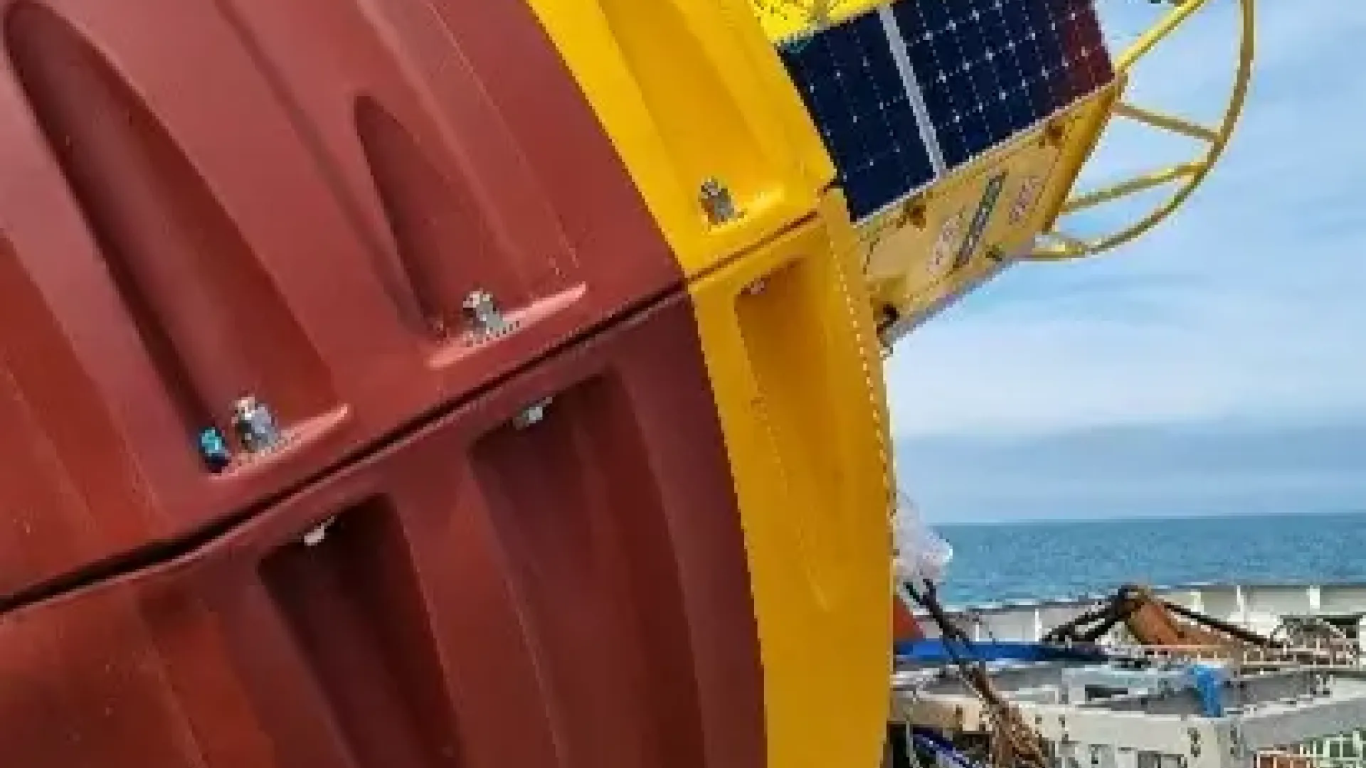 Lego model stood on a buoy