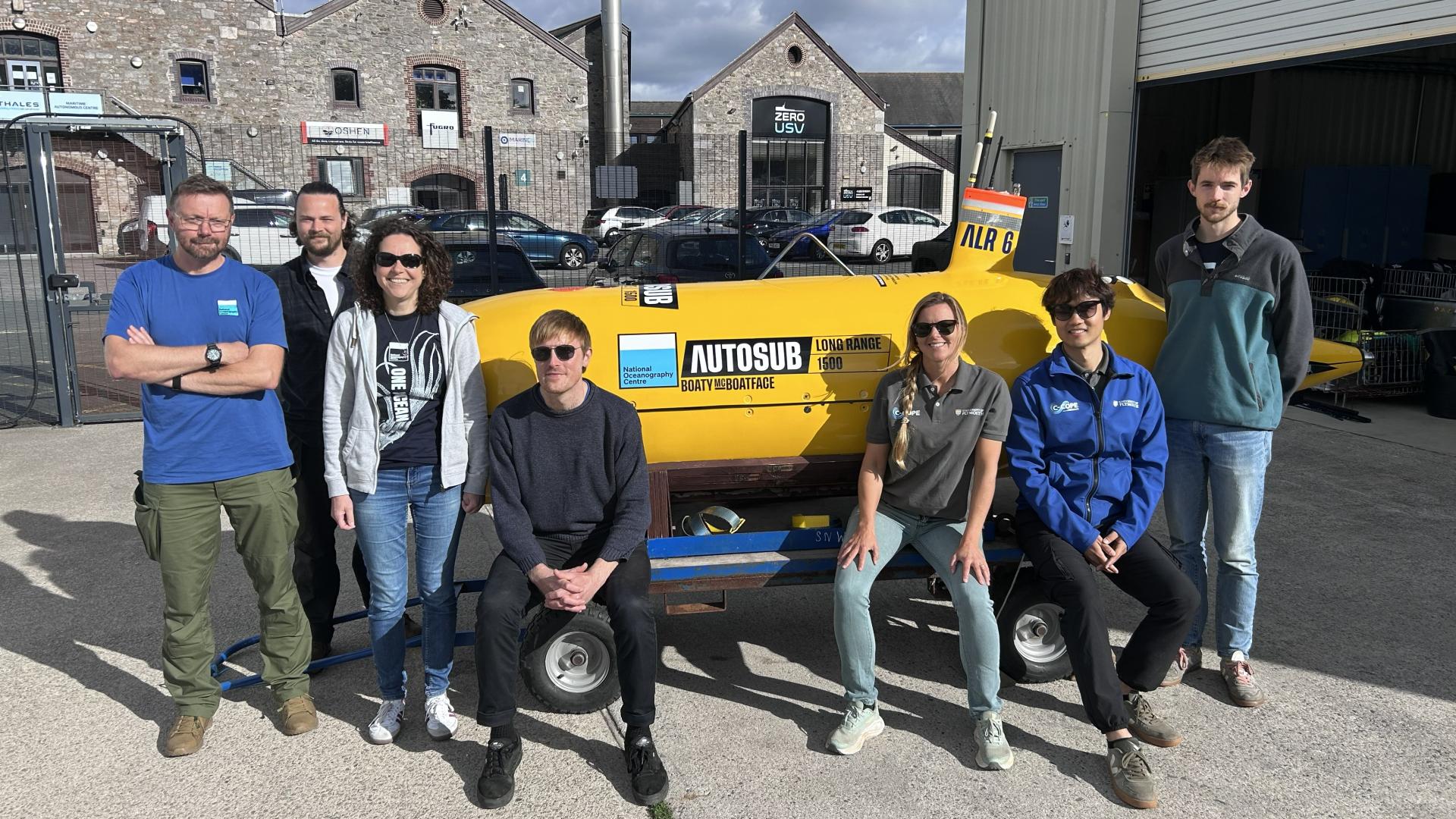 Members of the trial team at Turnchapel Wharf which played an instrumental role in making the trial deployments possible (Credit - Yang Yang University of Plymouth)