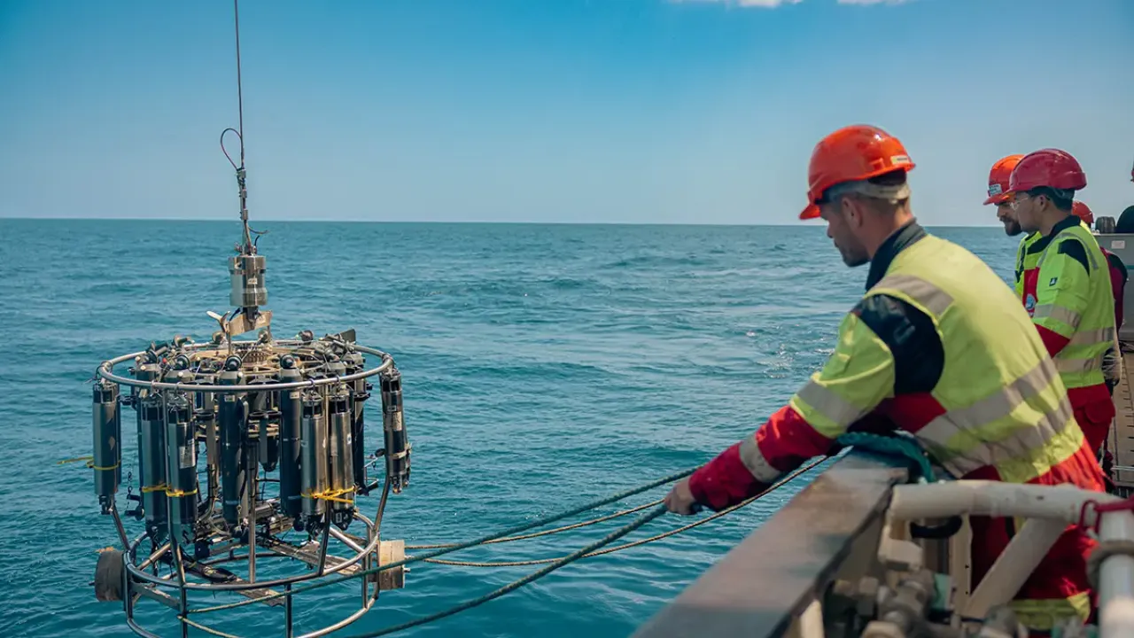 CDT getting lowered into the water