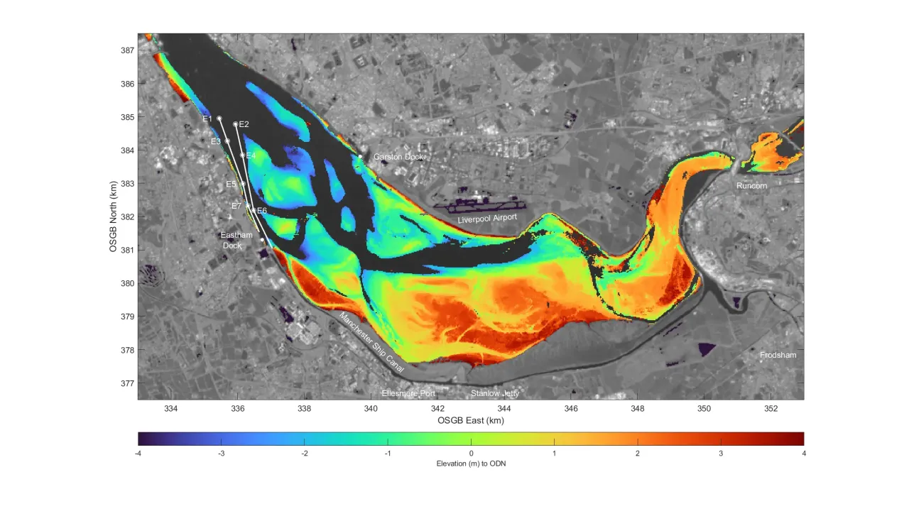 Mersey river satellite map