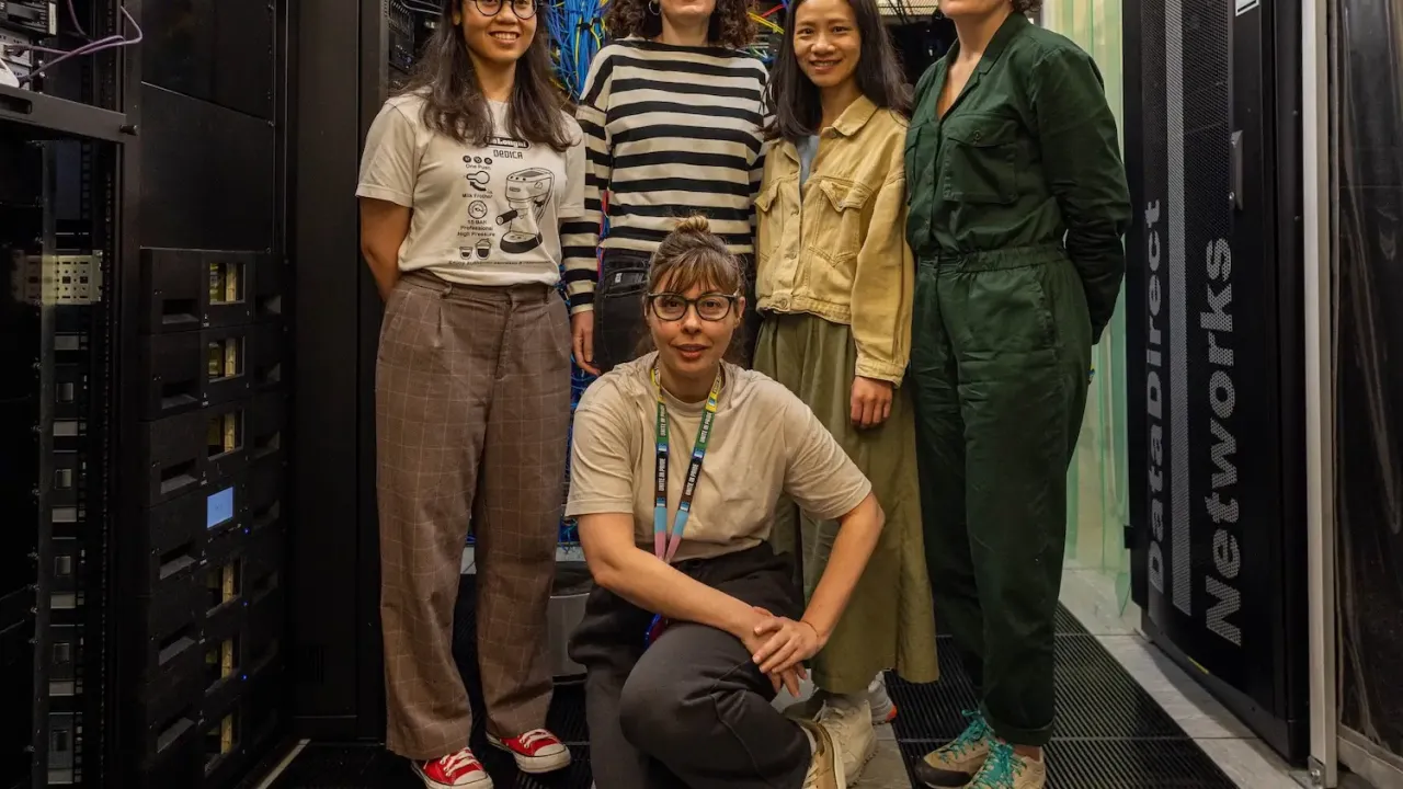 NOC's computer modelling team in a server room
