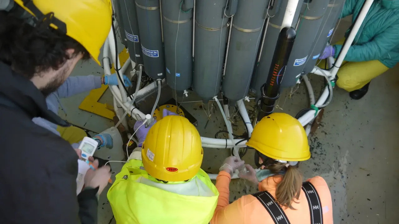 Collecting samples from a CTD