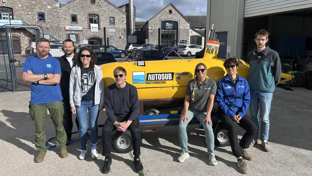 Members of the trial team at Turnchapel Wharf which played an instrumental role in making the trial deployments possible (Credit - Yang Yang University of Plymouth)