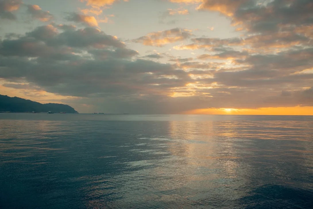 Calm ocean and clouds