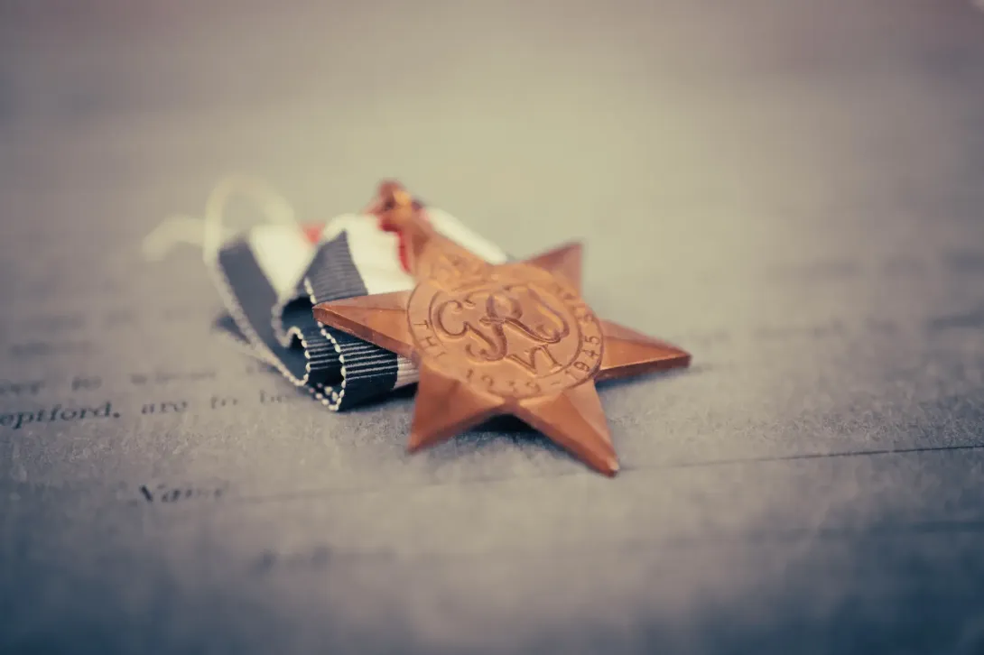 A medal housed in the archives