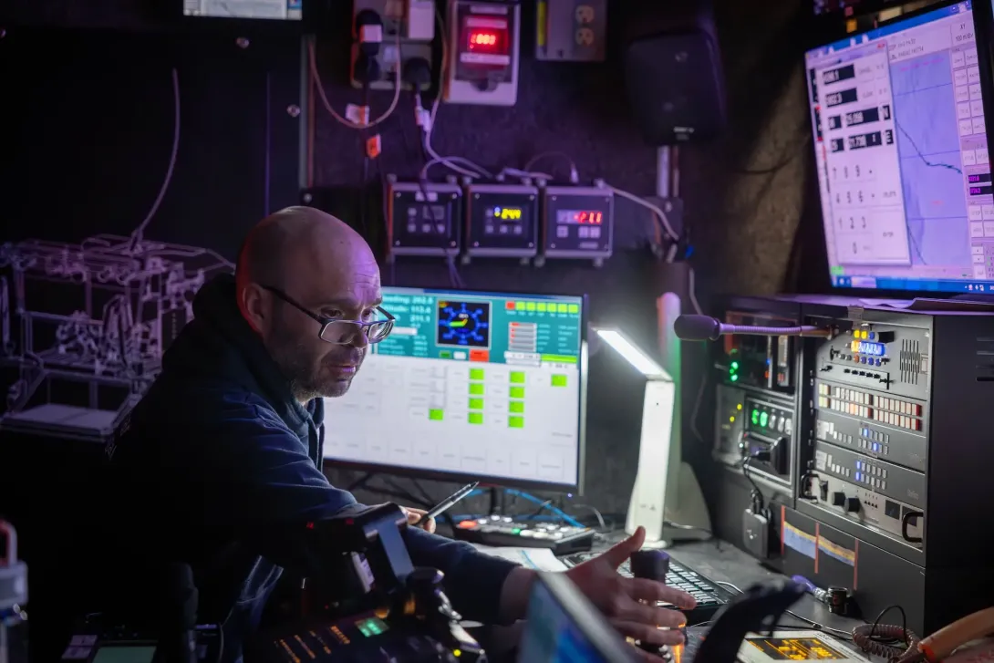 ROV being monitored by crew