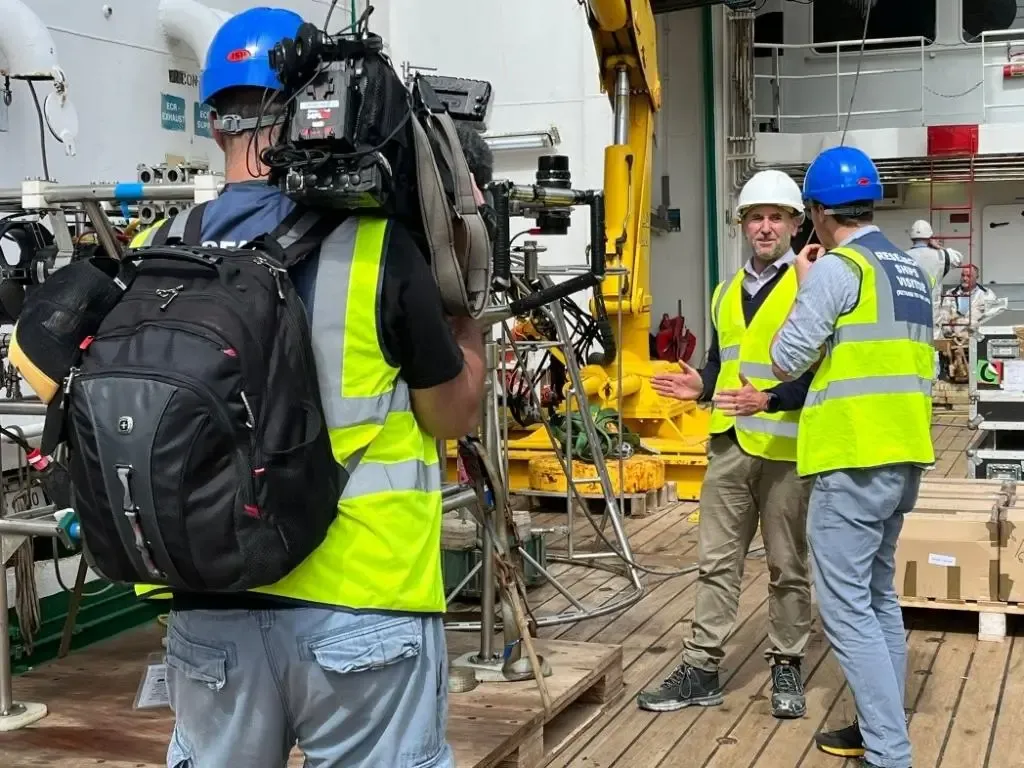 BBC South carrying out interviews during mobilisation.