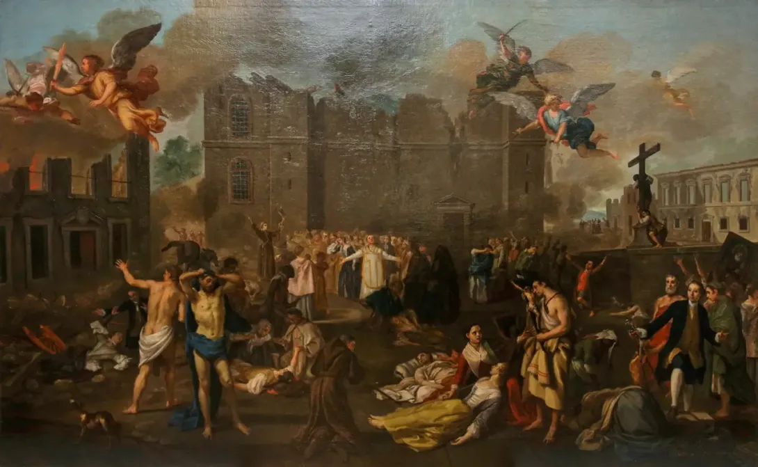 Painting depicting the 1755 Lisbon earthquake
